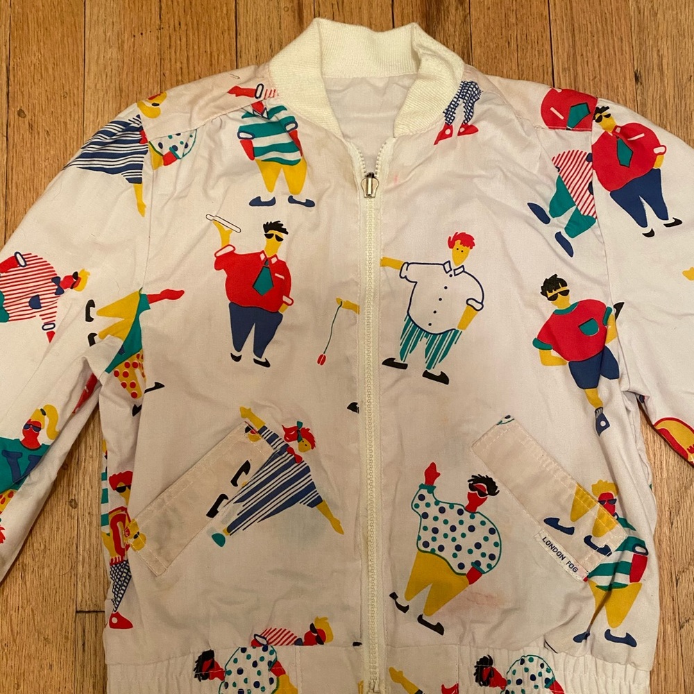 Vintage London Fog  Light Weight Print  Zip Up Jacket/Windbreaker